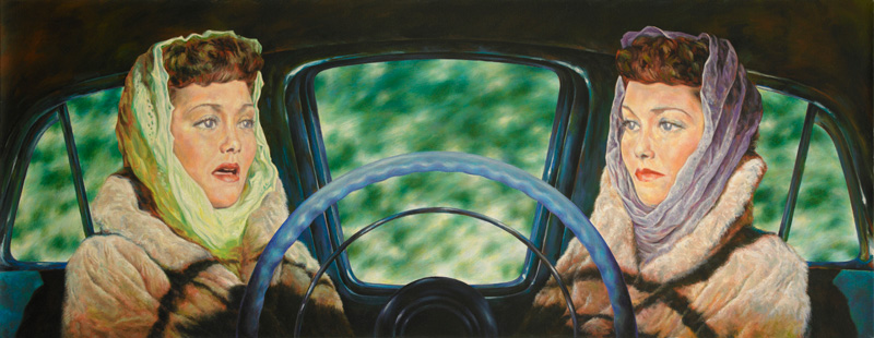 Eric White, 1956 Lincoln Capri (All That Heaven Allows), 2011, olio su tela, cm 45,5 x 116,5