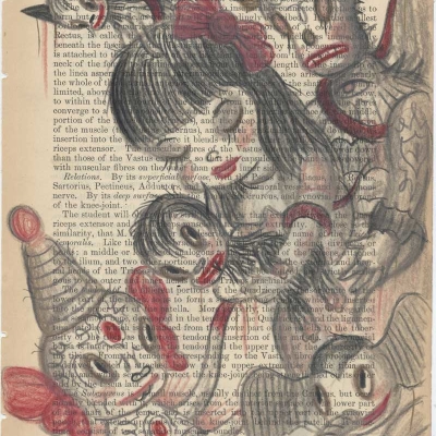 Gary Baseman, Fasciaed Of The Thigh Page 443, 2012, Pastelli Su Carta