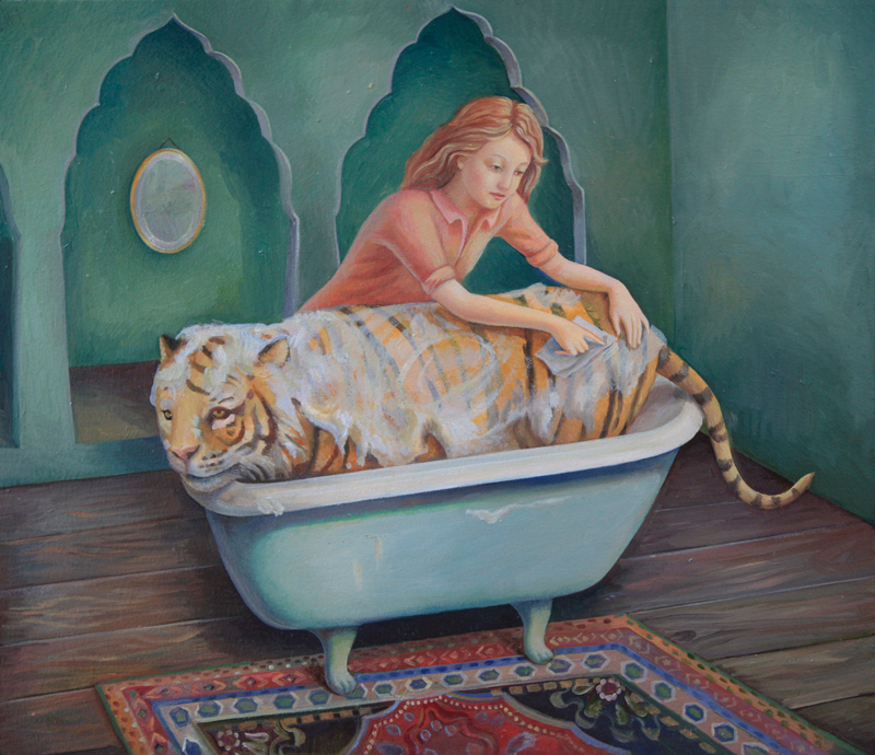 Ilaria Del Monte, Il bagno orientale, 2014, olio su tela, 35x30 cm