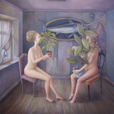 Ilaria Del Monte, Il dialogo, 2013, olio su tela, 80x90 cm