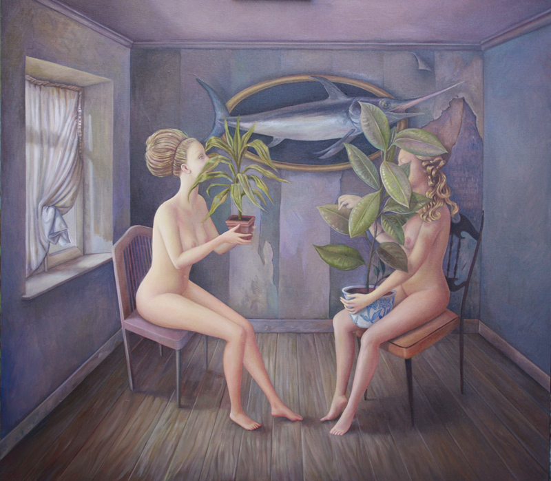 Ilaria Del Monte, Il dialogo, 2013, olio su tela, 80x90 cm