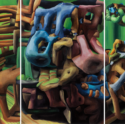 Marta Sesana, La foresta, 2013, oil on linen, 150x304 cm