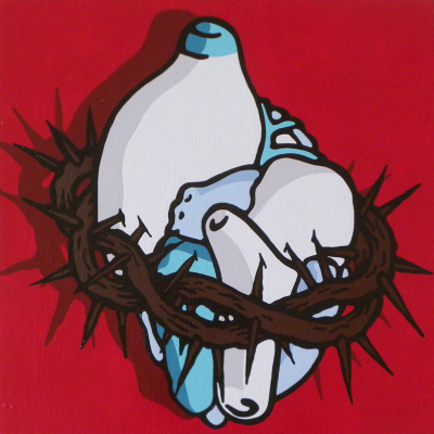 Gabriele Arruzzo, Corazon Espinado, 2006, Enamel On Board, 40×40 Cm