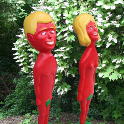 Gianni Cella, Eden Adamo Ed Eva, 2012, Fiberglass, 145x33x30 Cm