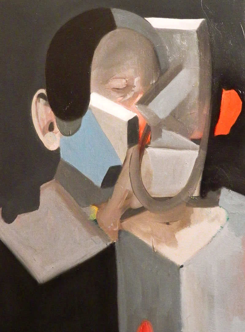 Giuliano Sale, Untitled (with kiss), 2015, oil on canvas, 30×40 cm