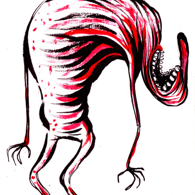 Hurricane, I 100 demoni, 2013, ink on paper, 21x15 cm