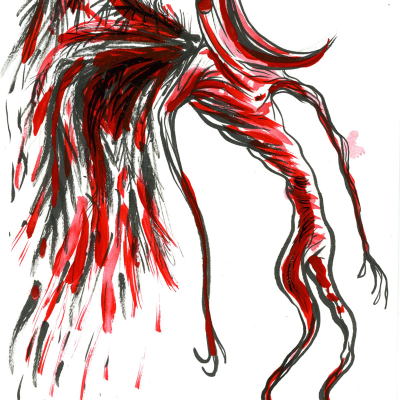 Hurricane, #58, 2013, mixed media on paper, 15x21 cm