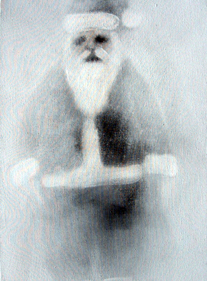 Santa, Acrilico Su Tessuto, Cm 35x25, 2004