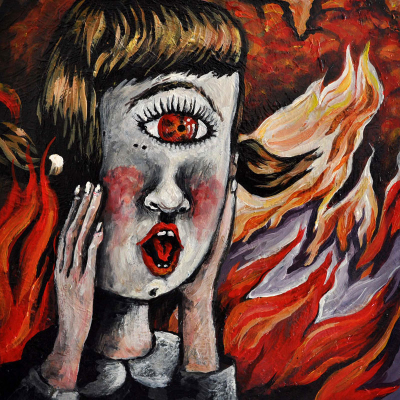 Elena Rapa, Oh-mamma!!!, 2010, mixed media on canvas, 30x30 cm