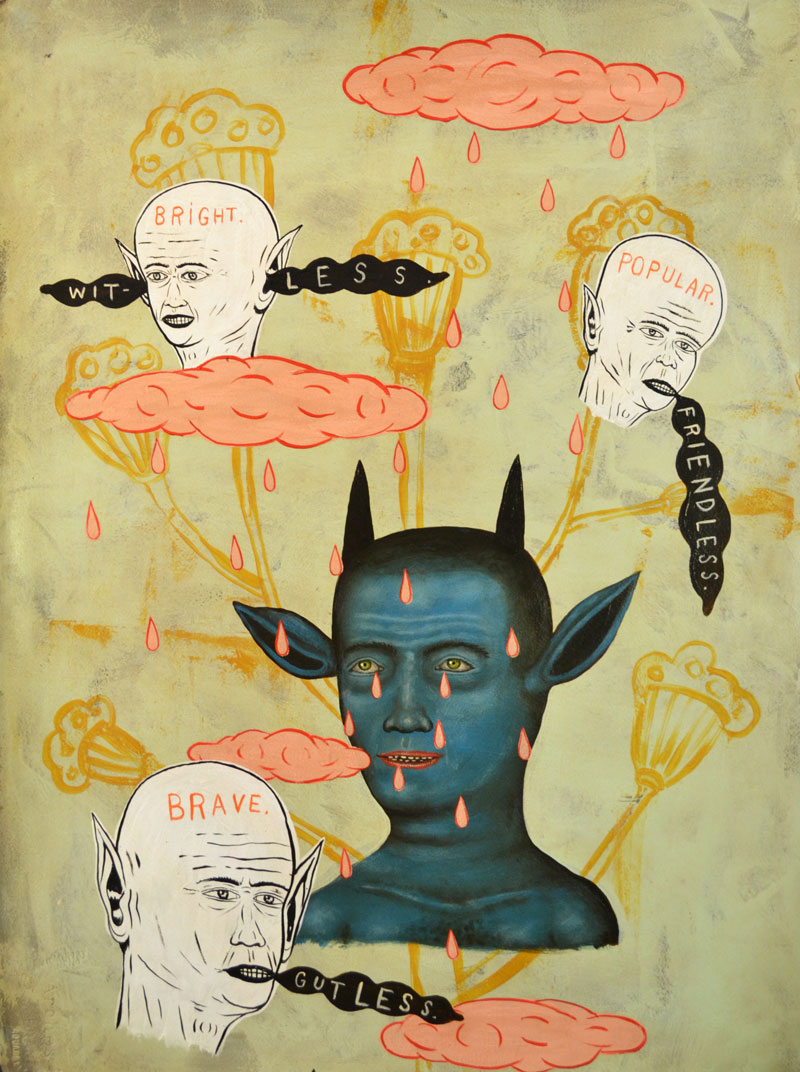Fred Stonehouse, Blue-Devil, 2014, acrylic on paper, 76x56 cm