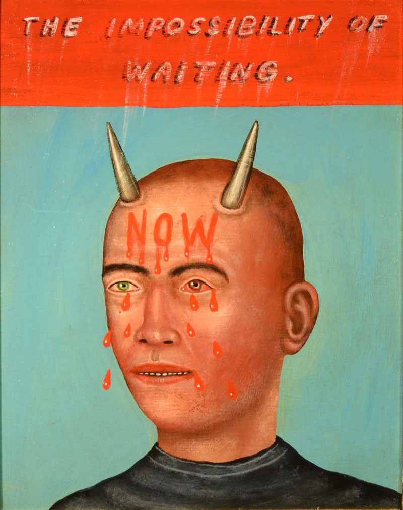 Fred Stonehouse, Waiting, 2014, acrylic on panel with antique frame, 35,6x30,5 cm