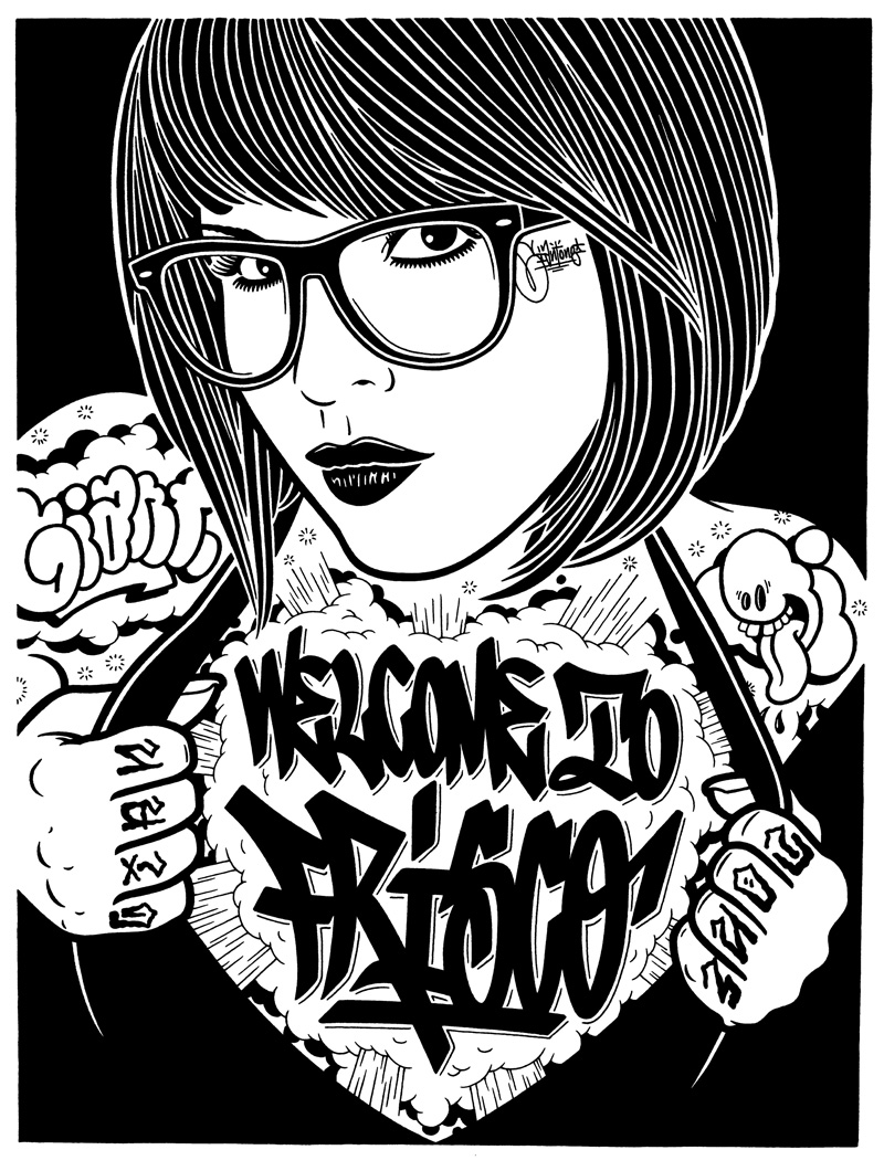 Mike Giant, Welcome To Frisco, 2010, Ink On Paper, 61x46 Cm