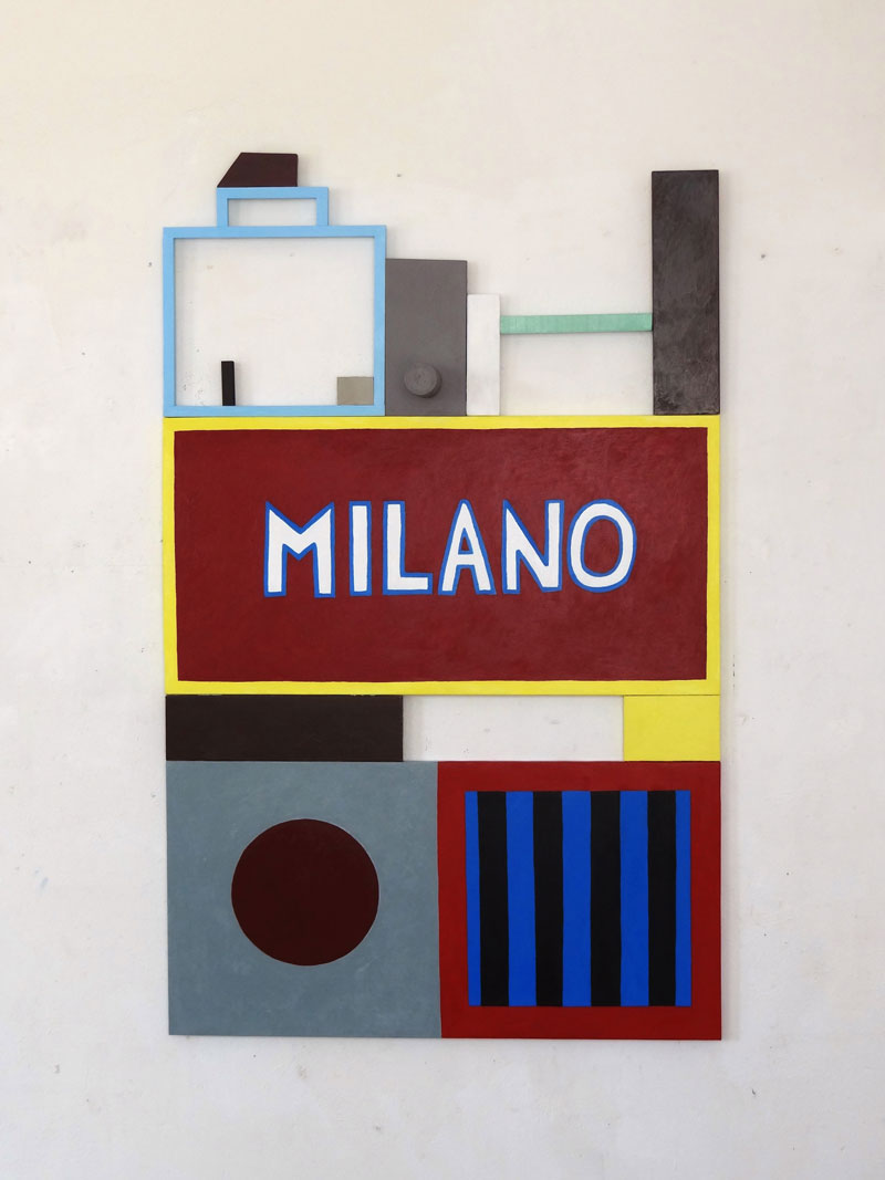 Nathalie Du Pasquier, Milano, 2015, acrilico su tela e legno, 159,5x100x14,5 cm