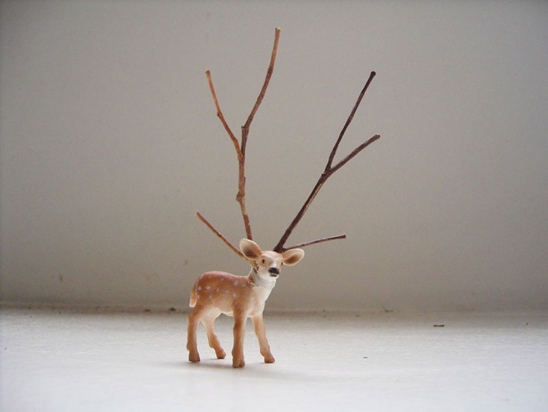 Luigi Presicce, Bambi, 2006, plastic, wood, cotton, cm 6x7x12