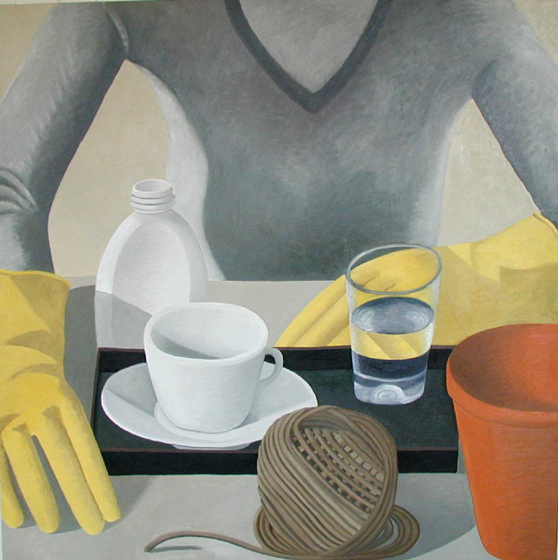 Nathalie Du Pasquier, Alice Con I Guanti, 2002, Oil On Canvas, 150x150 Cm