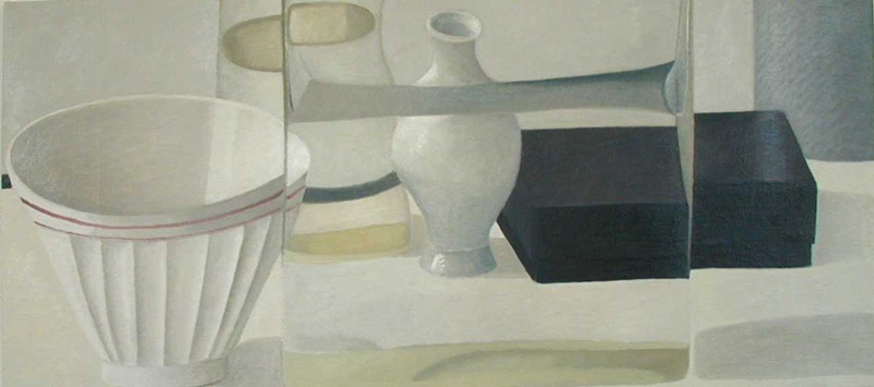 Vaso Trasparente E Ciotola Bianca, 45×100