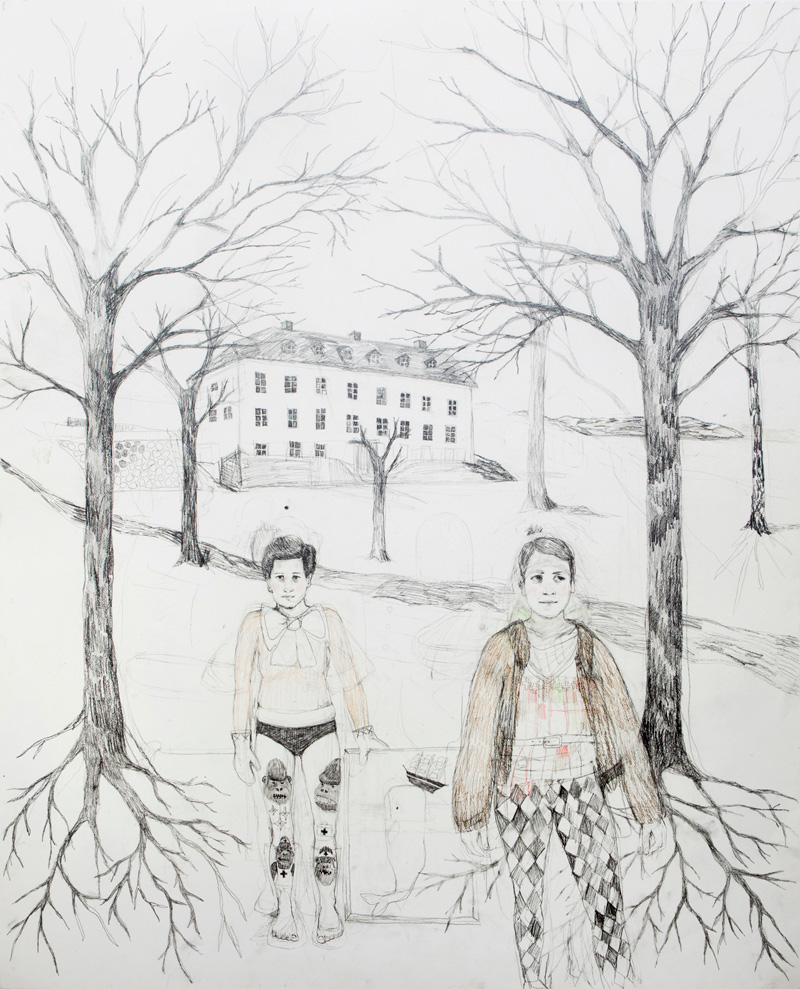 Erika Nordqvist, The Collectors, 2016, Pencil On Paper, 120x150 Cm