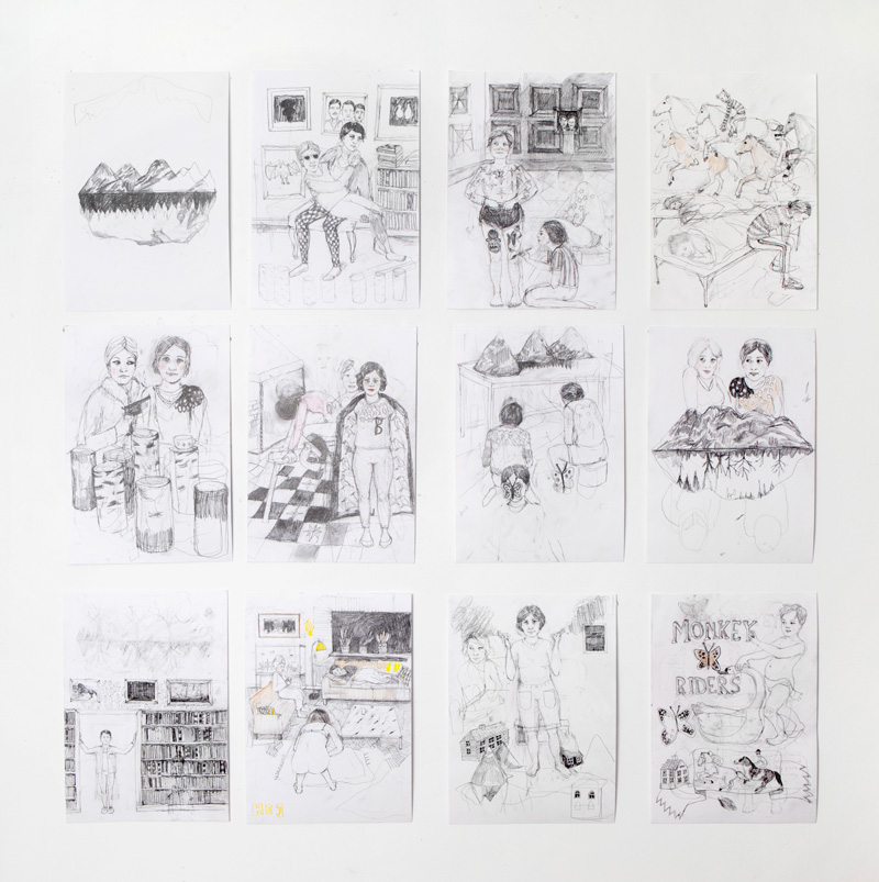 Erika Nordqvist, Untitled, 2015/2016, Pencil On Paper, 30x21 Cm, Each