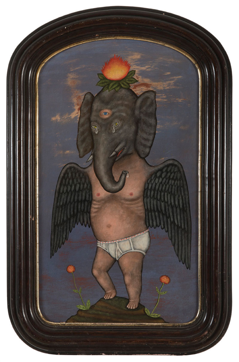 Fred Stonehouse, Elephant, 2015, acrylic on panel, 65×37 cm