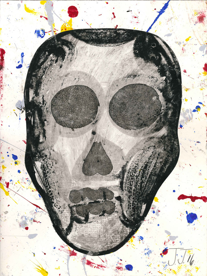 Josh Jefferson, Skull, 2016, collage on paper, 30,5x23 cm