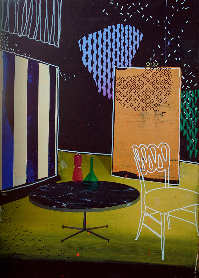 Paolo De Biasi, Facendo finta, 2017, acrylic on canvas, 70×50 cm