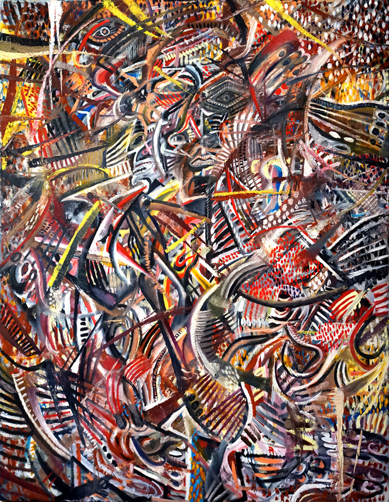Zio Ziegler, Untitled, 2017, mixed media on canvas, 152×121 cm