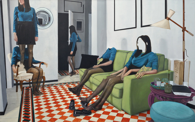 Dario Maglionico, Reificazione #31, 2017, oil on canvas, 90×145 cm