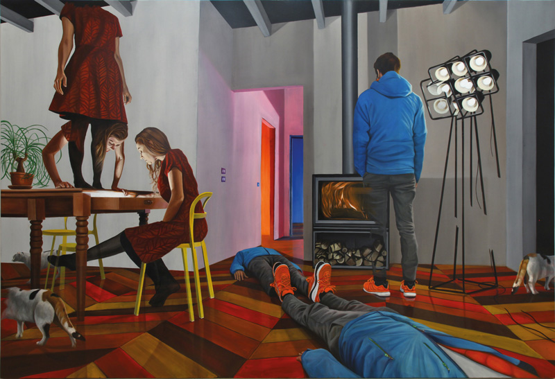 Dario Maglionico, Reificazione #47, 2018, oil on canvas, 170×250 cm