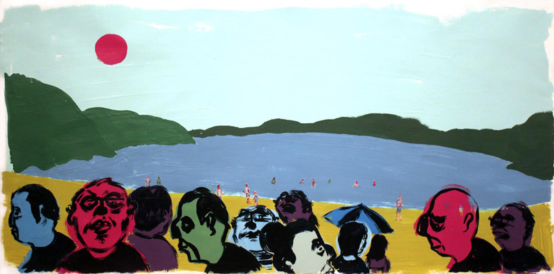 Russ-Pope, Echo Lake, acrylic on paper, 97×197 cm