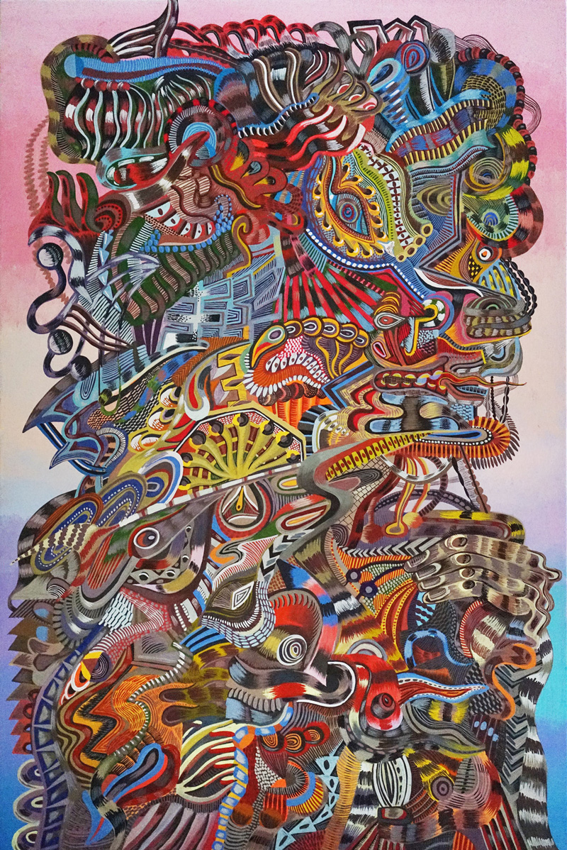 Zio-Ziegler,-Untitled,-2018,-acryilc-and-gouache-on-canvas,-91,5×61-cm