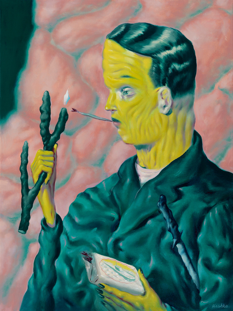 Ryan Heshka, The Coral Marauder, 2018, oil on canvas, 60×45 cm