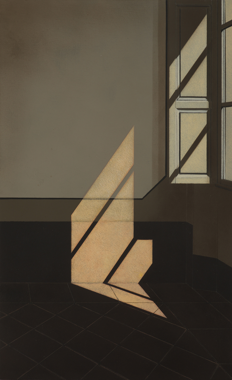 Arduino Cantafora, Interno II, 2016, olio su tavola, cm 50×30
