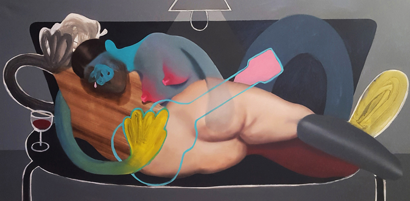 Giuliano Sale, ST, 2019, olio e acrilico su tela, 60×120 cm