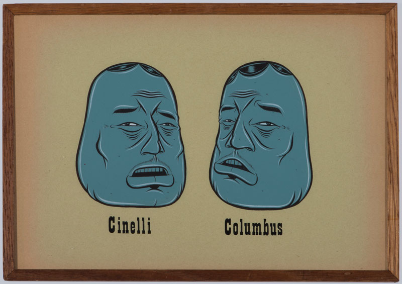 Barry McGee, Cinelli-Columbus, 2020, acrylic and gouache on paper, 22,2x31,1 cm