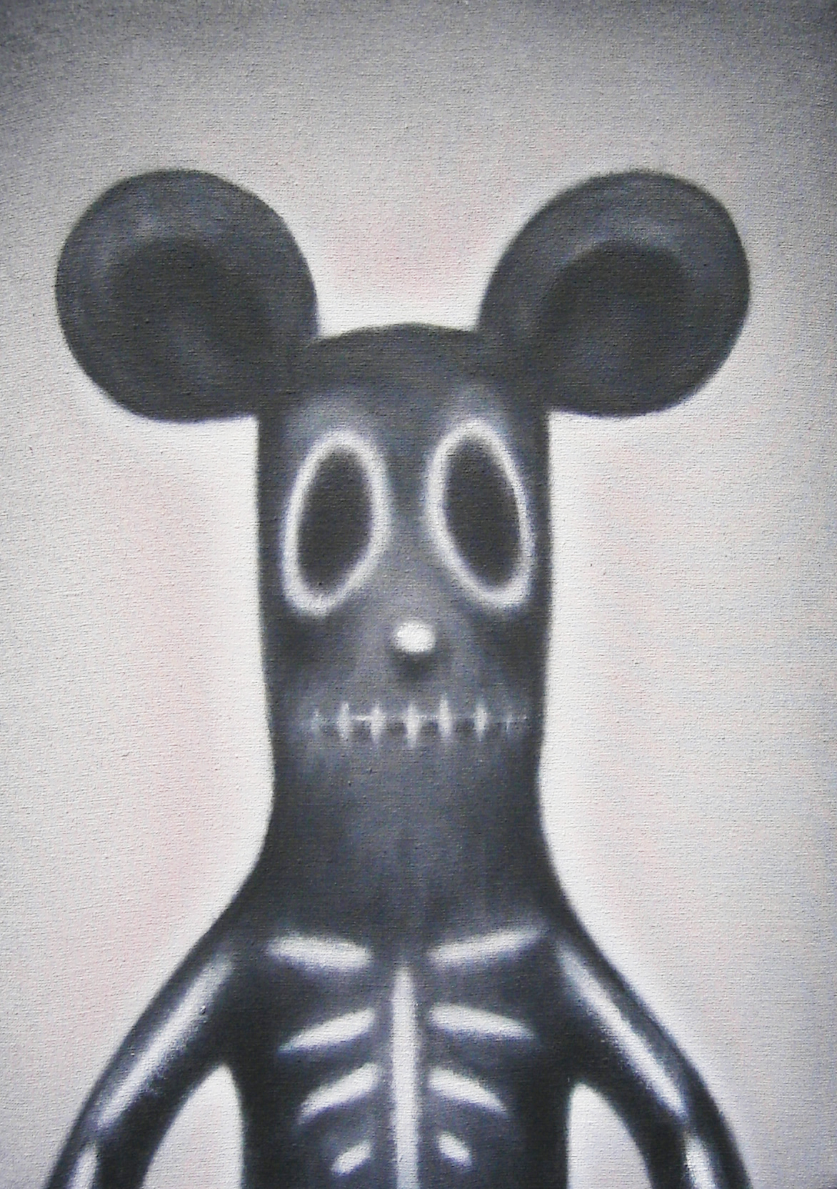 Luigi Presicce, Phantomouse, acrilico su tessuto, 2005, cm 35×25