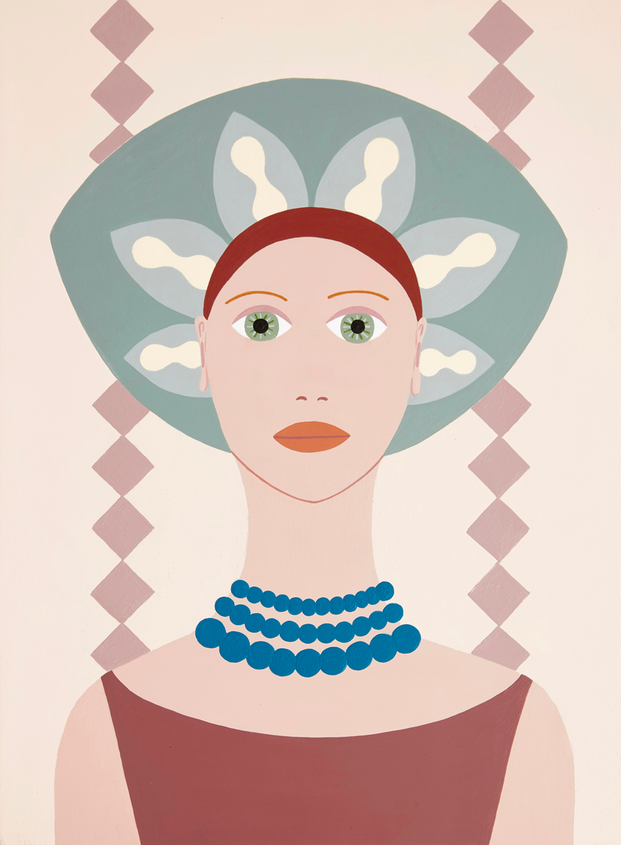 Fulvia Mendini, Donna Clessidra, 2022, Acrilico Su Tavola, 42x30 Cm