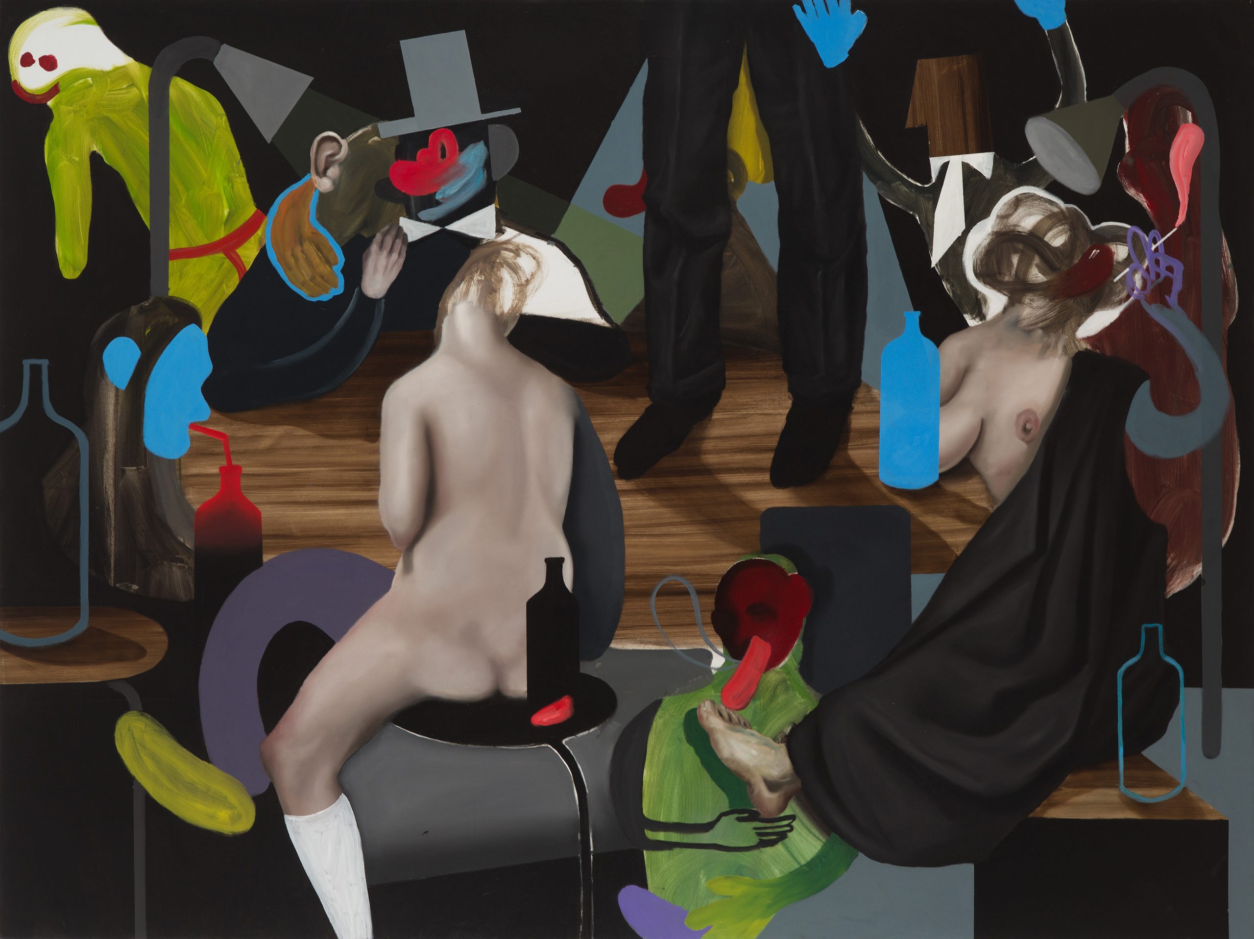 Giuliano Sale, The big party, 2017, oil on canvas, 150×200 cm (2)