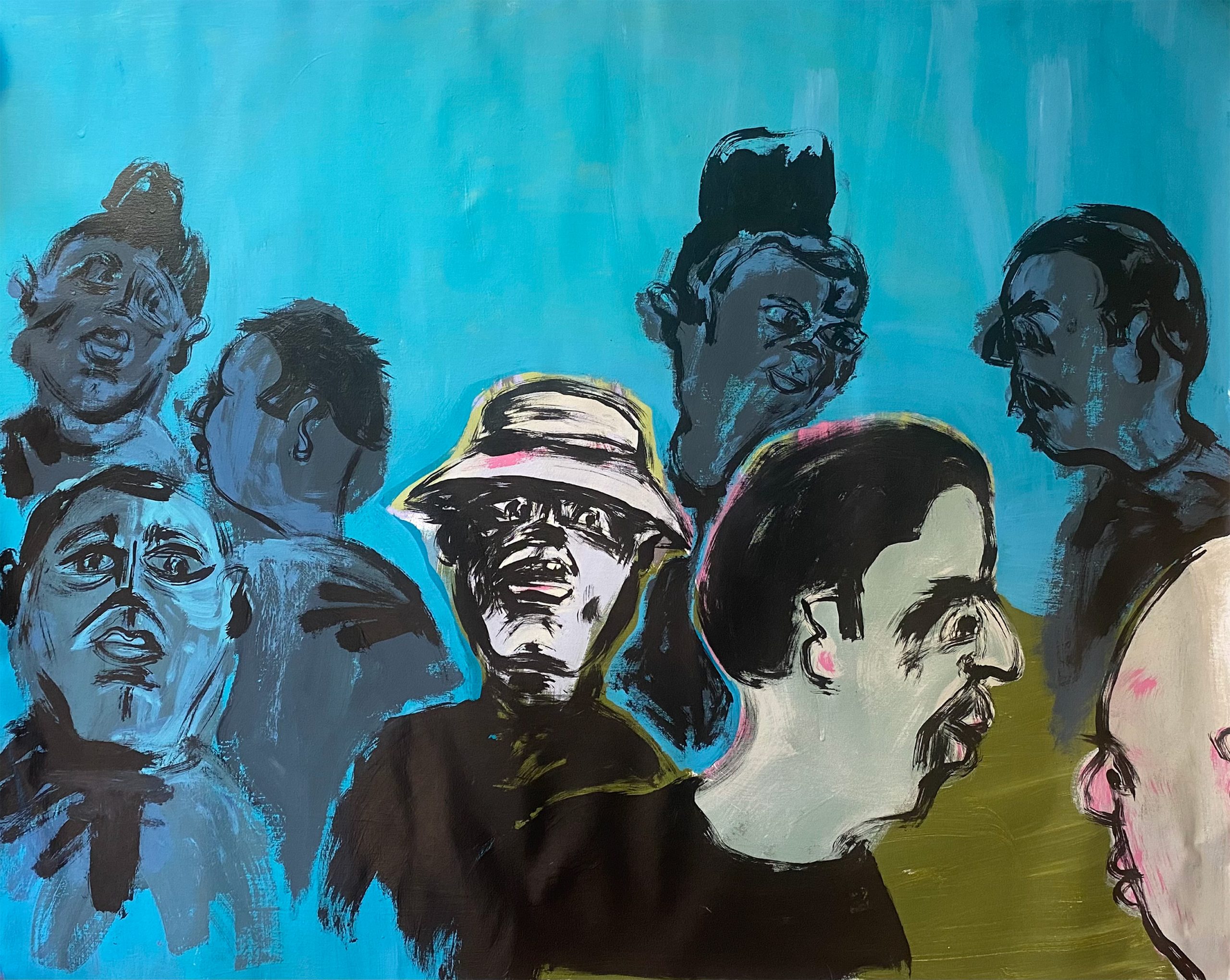 Russ Pope, Samba de Orpheus (Bucket Hat), 2023, acrylic on canvas, 101,6×121,9 cm