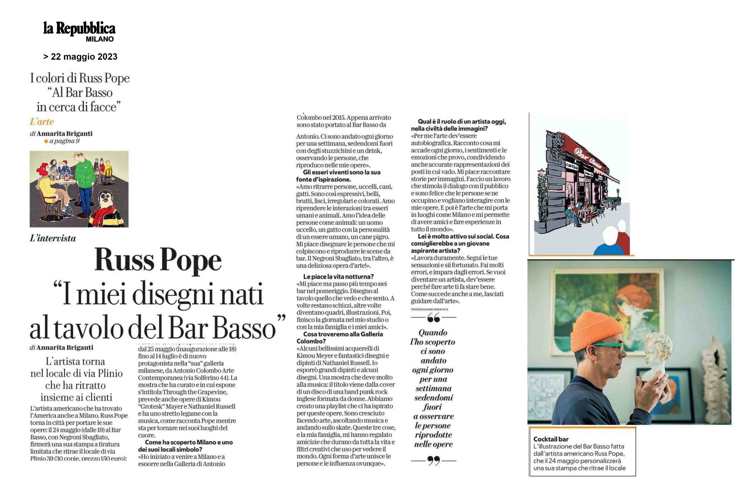 La Repubblica, Milano 22 05 2023