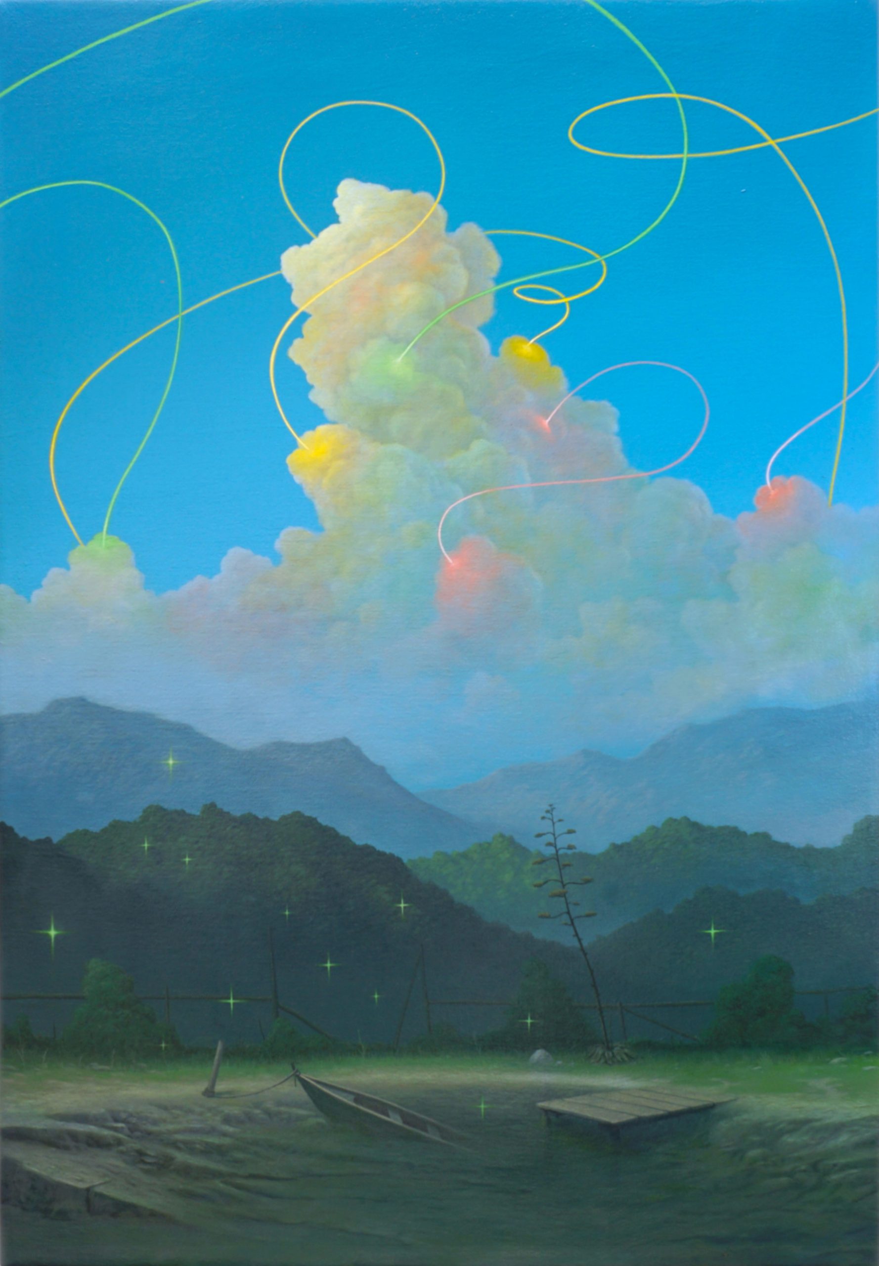 Paolo Pibi, Ascend, 2025, acrilico su tela, 70x50 cm